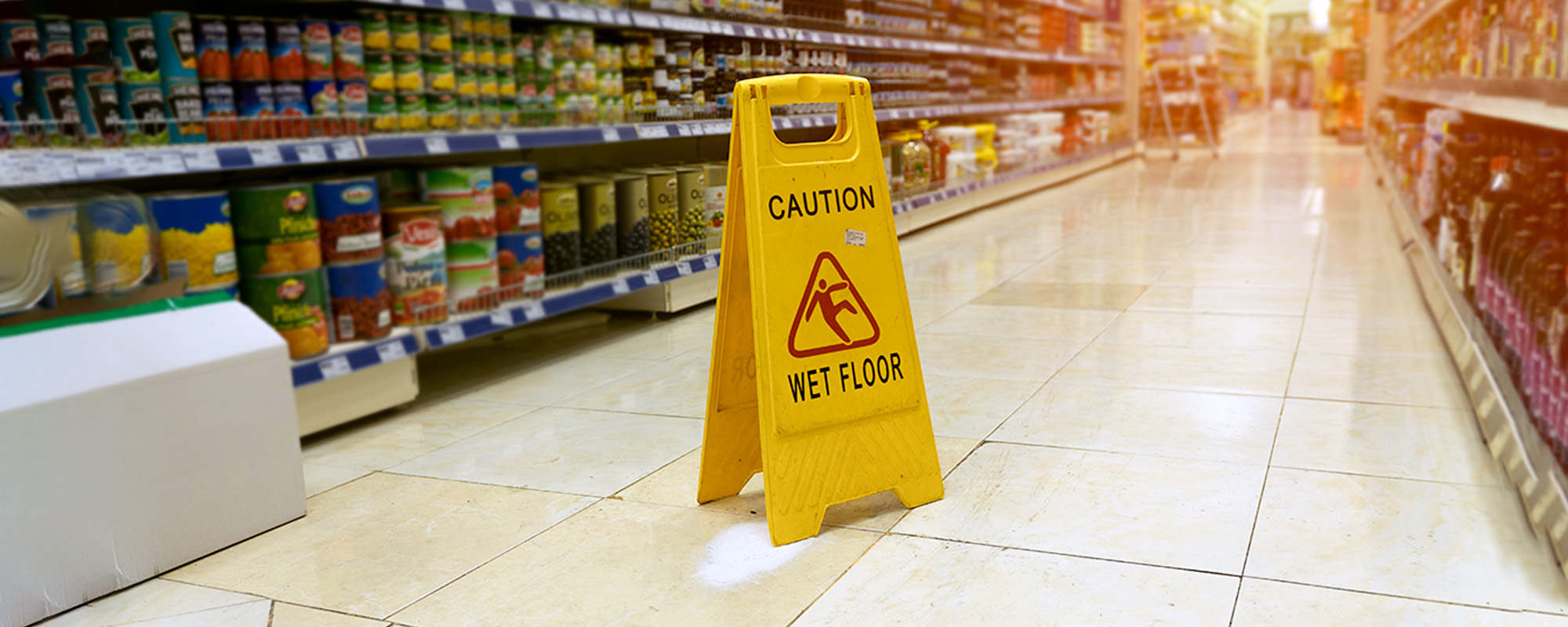 wet floor sign in store